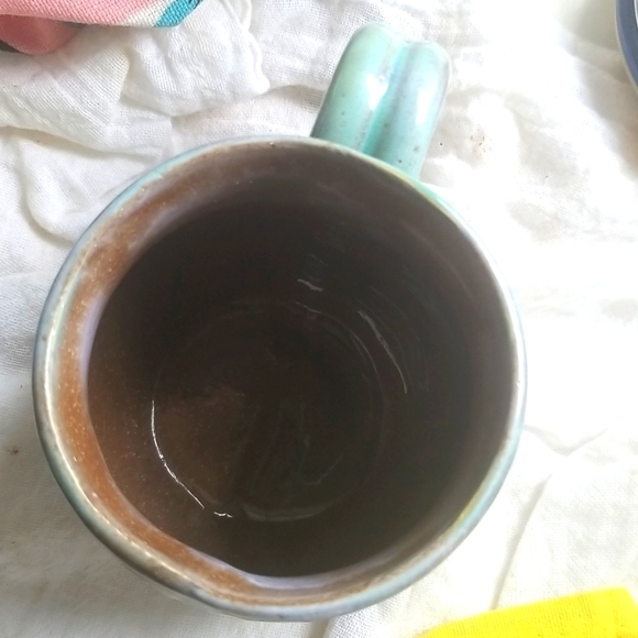 Earthworks - I ♡ Barbados Teal Pottery Mug - Picture 5 of 8